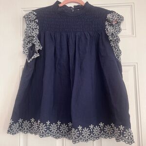 CROWN & IVY Womens Large Blue Top